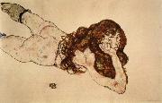 Egon Schiele Female Nude Lying on  Her Stomach oil